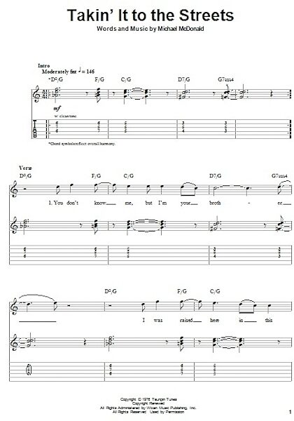 Takin' It To The Streets - Guitar Tab Play-Along, New, Main