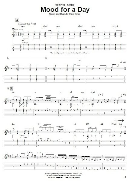 Mood For A Day - Guitar TAB, New, Main