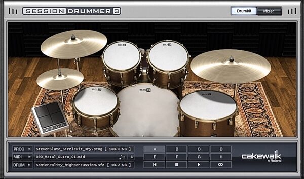 Cakewalk Sonar Artist Music Production Software, Screenshot Session Drummer
