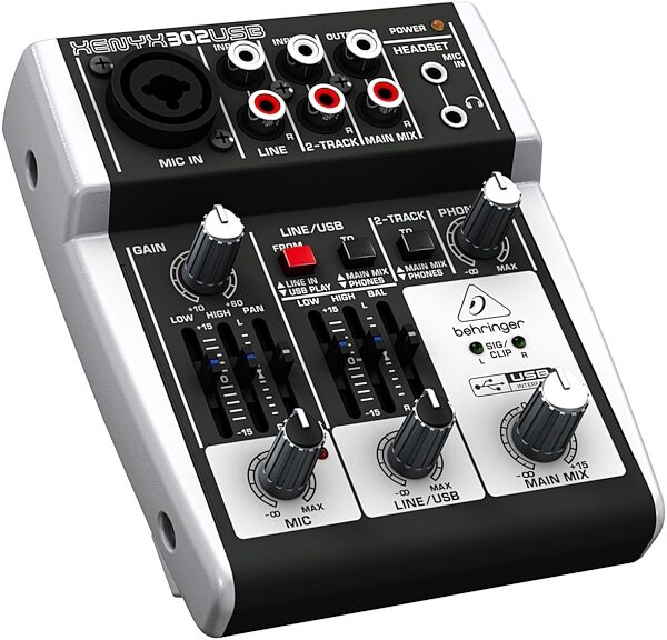 Behringer 302USB USB Audio Mixer and Interface, Angle