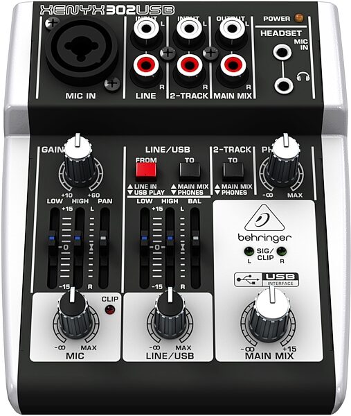 Behringer 302USB USB Audio Mixer and Interface, Front