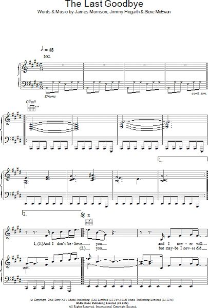 The Last Goodbye - Piano/Vocal/Guitar | zZounds
