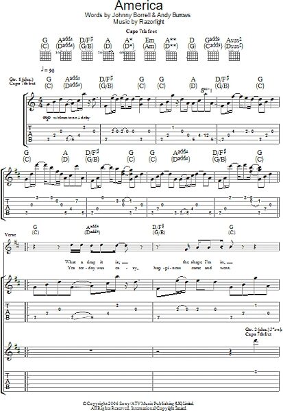 America - Guitar TAB | zZounds