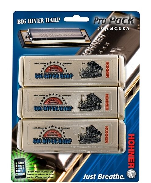 Hohner 590 Big River Harp Pro Pack Harmonica Set, Keys of C, G, and A, Main