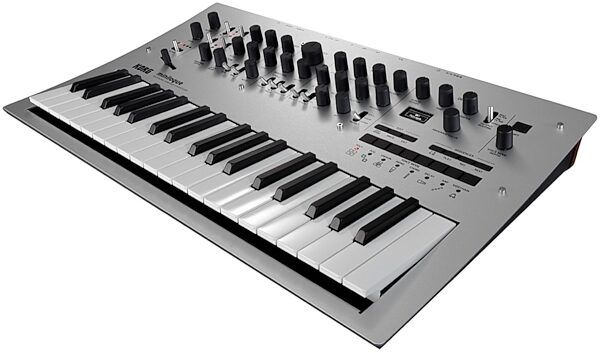 Korg Minilogue Analog Polyphonic Synthesizer, 37-Key, Silver, Angle Right