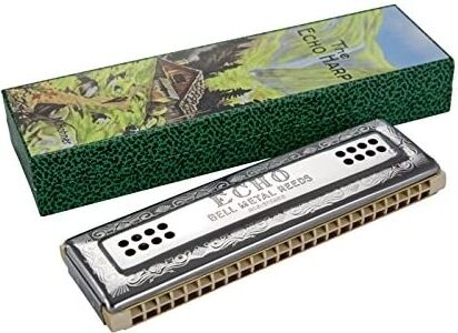 Hohner 56 Echo 56 Tremolo Harmonica, Key of C and G, Action Position Back