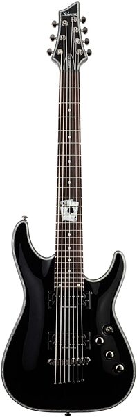 Schecter Black Jack C7 7-String Electric Guitar, Gloss Black, With Card Inlay