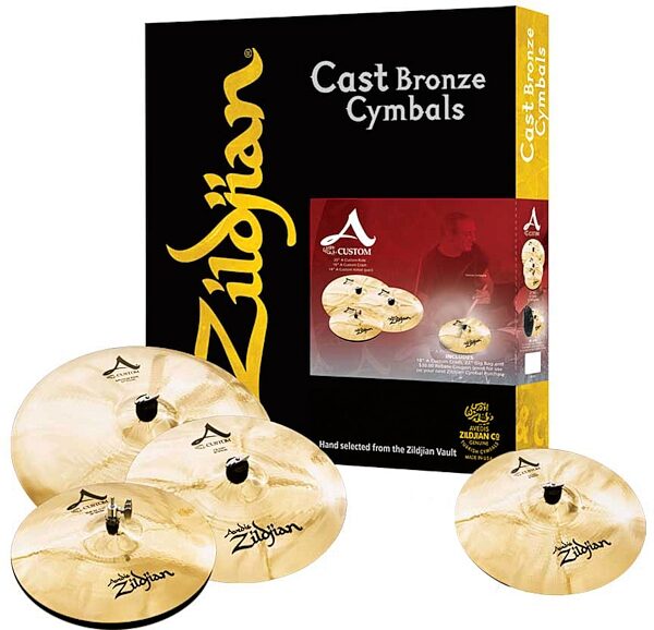 Zildjian A Custom 4-Piece Cymbal Pack with 18" Crash, Basic A Custom Package, DNU