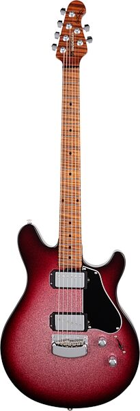 Ernie Ball Music Man Valentine Electric Guitar (with Case), Maroon Sparkle Burst, Main