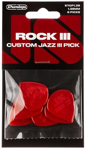 Dunlop Rock III Custom Jazz III Guitar Pick, 570P138, view