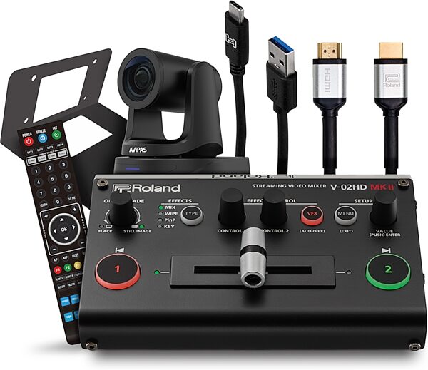 Roland Switching and Streaming Video Bundle, Grey, Action Position Front