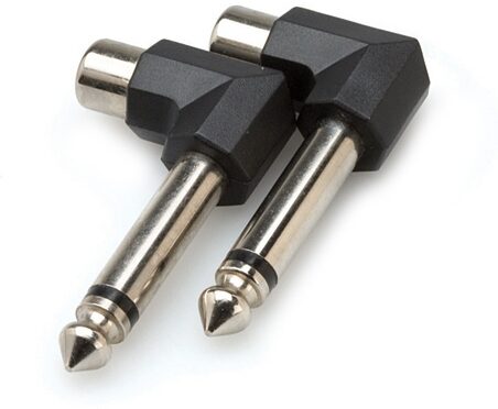 Hosa GPR-123 Right Angle RCA to Male TS 1/4" Adapters, 2-Pack, Main