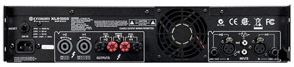 Crown XLS 1000 Power Amplifier, 1000 Watts, Rear