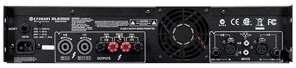 Crown XLS 2000 Power Amplifier (2100 Watts), Rear