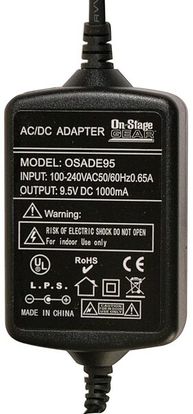 On-Stage OSADE95 AC Adapter for Casio Keyboards, New, Rear