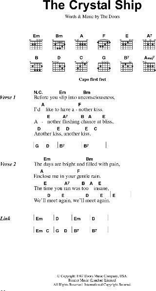 The Crystal Ship Guitar Chords Lyrics Zzounds