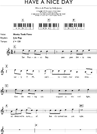 Have A Nice Day Piano Chords Lyrics Zzounds