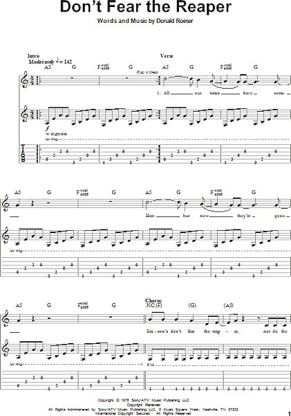Don T Fear The Reaper Guitar Tab Play Along Zzounds