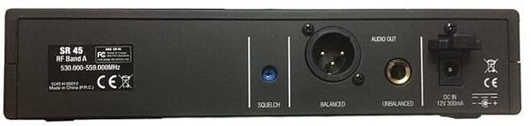 AKG WMS 45 Perception Wireless Presenter Lavalier Microphone System, Band A (530 - 559 MHz), SR45 Reciever Rear