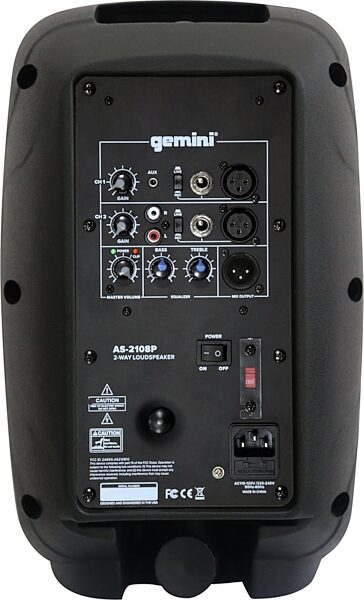 Gemini AS-2108P Powered Loudspeaker, New, Action Position Back