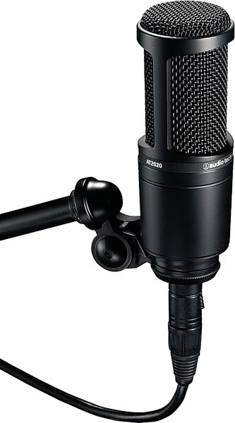 Audio-Technica AT2020 Studio Microphone, Black, Side View