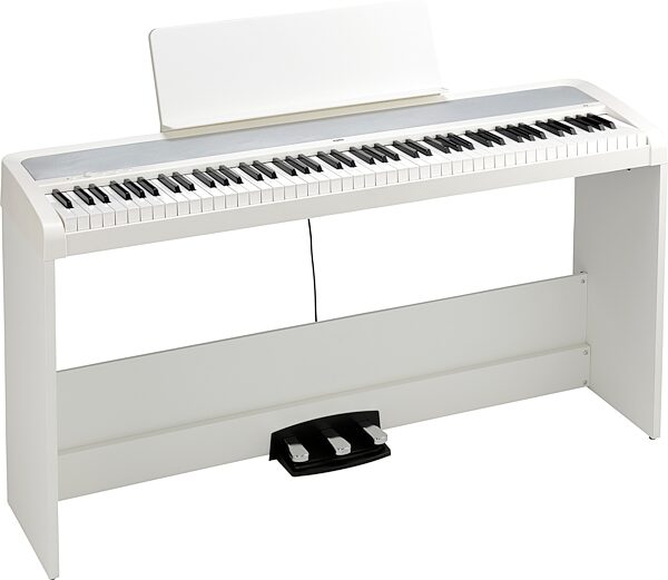 Korg B2 Digital Piano, 88-Key, White, with Stand and Pedal, Scratch and Dent, Action Position Back