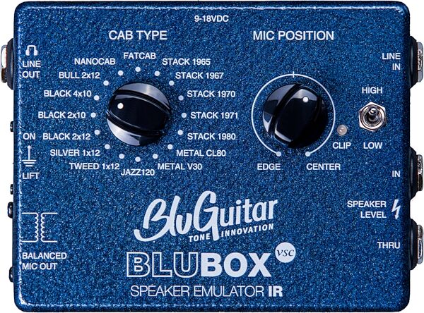 BluGuitar BLUBOX Impulse Response Speaker Emulator Pedal, Action Position Back