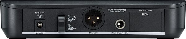 Shure BLX4 Wireless Receiver for BLX Wireless System, Band J11 (596-616 MHz), Action Position Back