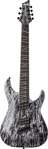 Schecter C-7 Multiscale Silver Mountain Electric Guitar, Silver Mountain, Action Position Back