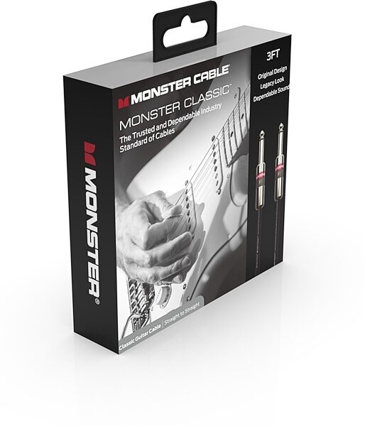 Monster Cable Classic Instrument Cable, 3', Package Angle