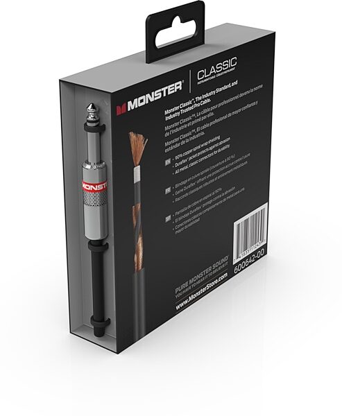 Monster Cable Classic Instrument Cable, 3', Package Rear