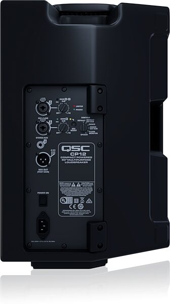 QSC CP12 Compact Powered Loudspeaker, Single, Angled Front