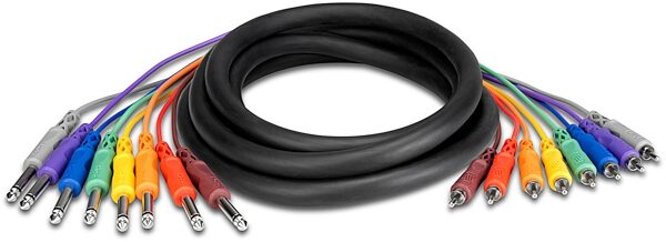 Hosa Snake Cable (RCA to 1/4" TS x 8), 6.6 Foot, 2 Meter, Main