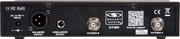 Galaxy Audio CTSR/85GTR Guitar/Bass Wireless System, Band D (584-607 MHz), View