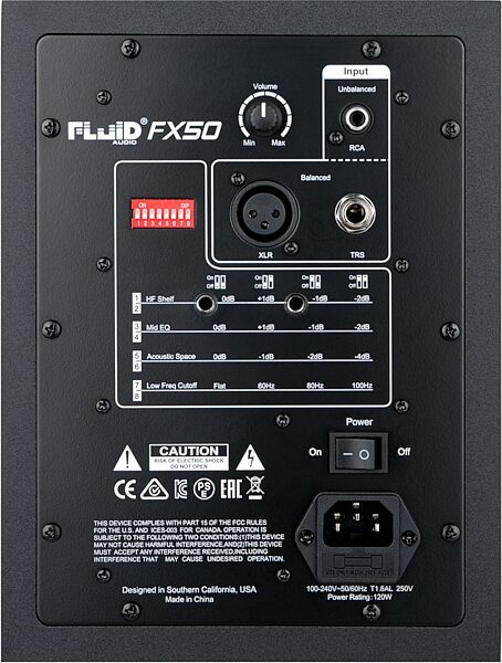 Fluid Audio FX50 Powered Studio Monitor, 5 Inch, Action Position Back