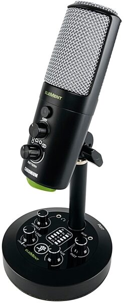 Mackie EleMent Chromium Premium USB Condenser Microphone with Built-in 2-Channel Mixer, New, ve