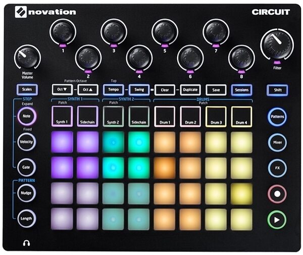 Novation Circuit Groove Box with Sample Import, Pattern Mode