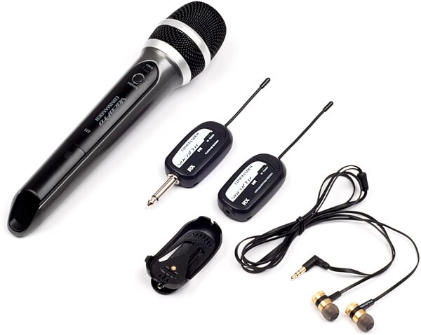 VocoPro SingAndHear-Solo Wireless Microphone and In-Ear Monitor System, New, Main with all components Front