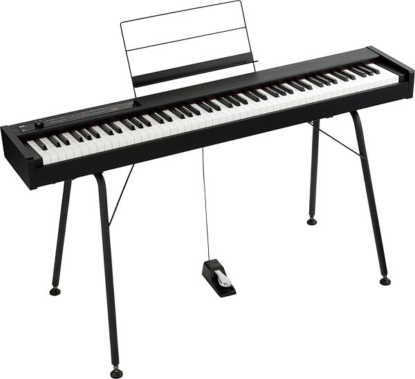 Korg D1 Digital Stage Piano, 88-Key, Black, with Stand and Pedal