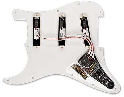 EMG DG20 David Gilmour Wired Pickguard, Pearl White with White Knobs, Back