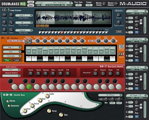 M-Audio Drum and Bass Rig Software Synth (Macintosh and Windows), Main