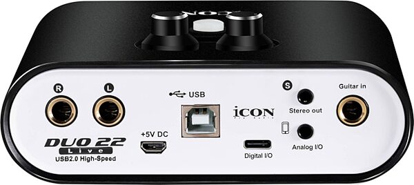 Icon Duo22 Live USB Audio Interface, New, Action Position Back