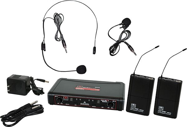 Galaxy Audio EDXR/38SV Headset and Lavalier Microphone Dual-Channel Wireless System, Band N 518-542 MHz, Main