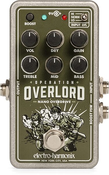 Electro-Harmonix Nano Operation Overlord Overdrive Distortion Pedal, New, Action Position Back