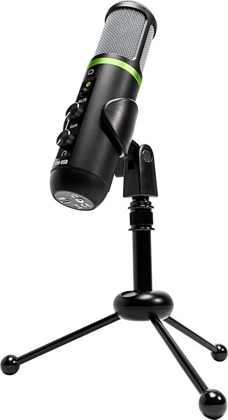 Mackie EleMent EM-USB USB Condenser Microphone, Black, On Stand