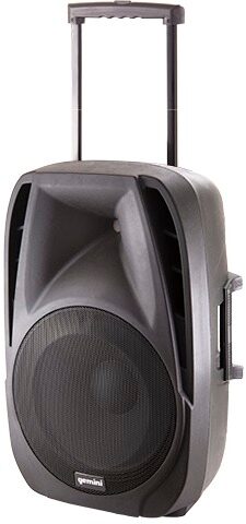 Gemini ES-15TOGO Powered PA System with Wireless Microphones, New, Angle Handle Raised