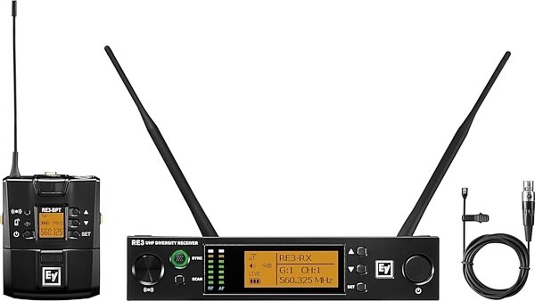 Electro-Voice RE3-BPOL Wireless Omnidirectional Lavalier Microphone System, Band 5H (560-596 MHz), Main