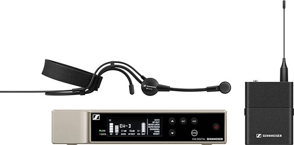 Sennheiser EW-D ME-3 Headmic Set Wireless Microphone System, Band Q1-6 (470.2-526 MHz), Action Position Front