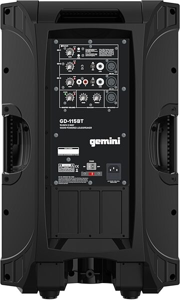 Gemini GD-115BT Powered Speaker with Bluetooth, New, Rear detail Back