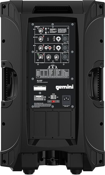 Gemini GD-L115BT Powered Speaker with Bluetooth, New, Rear detail Back